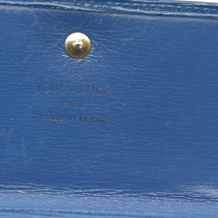 $695 1993 Louis Vuitton Epi Elise Trifold Wallet Blue MI0923