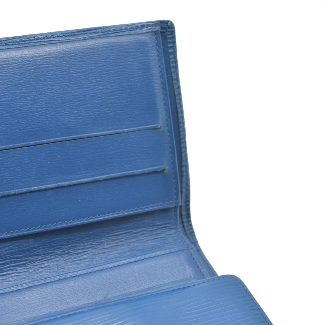 $695 1993 Louis Vuitton Epi Elise Trifold Wallet Blue MI0923