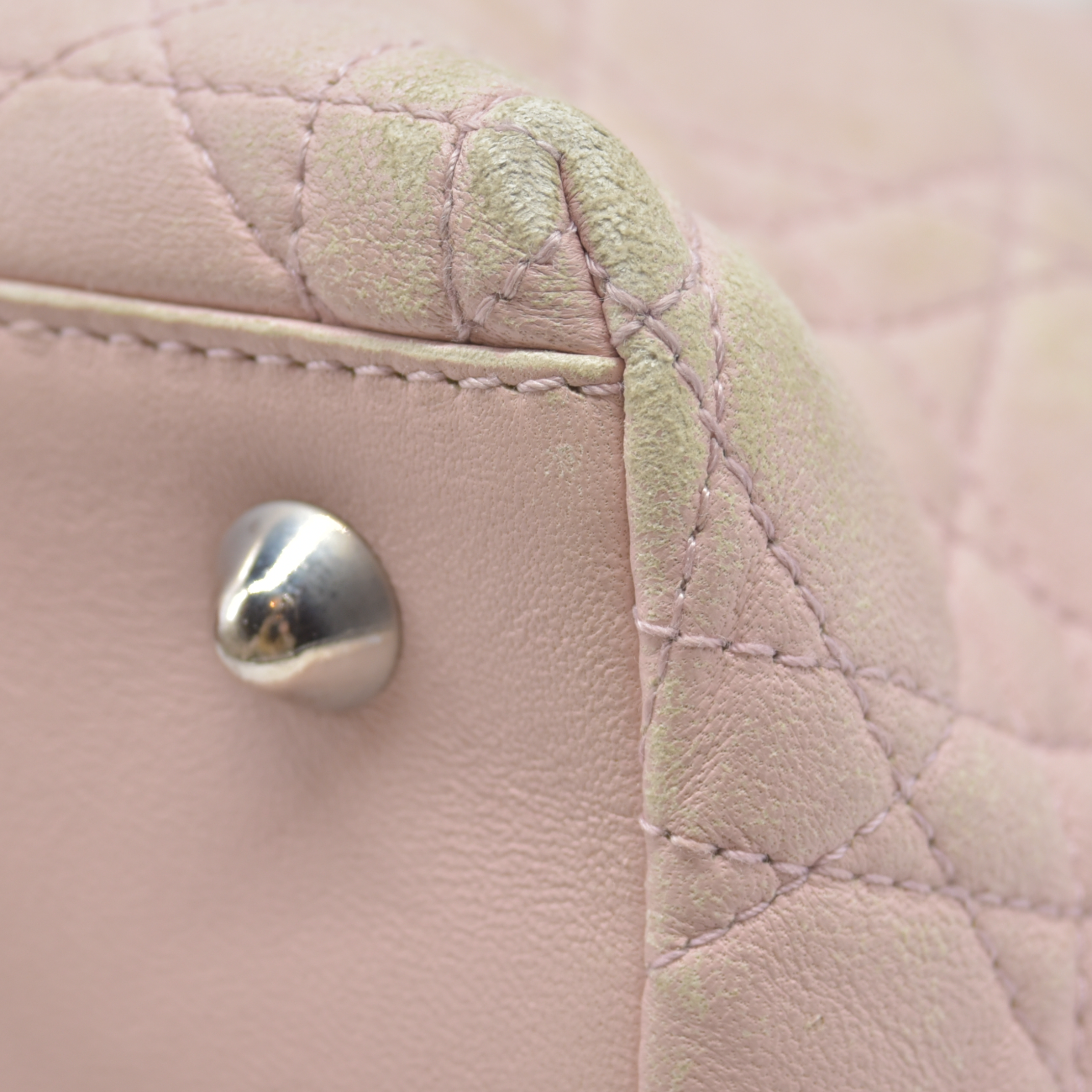 $2550 Dior Pink Cannage Quilted Leather Lady Dior Small Tote Bag
