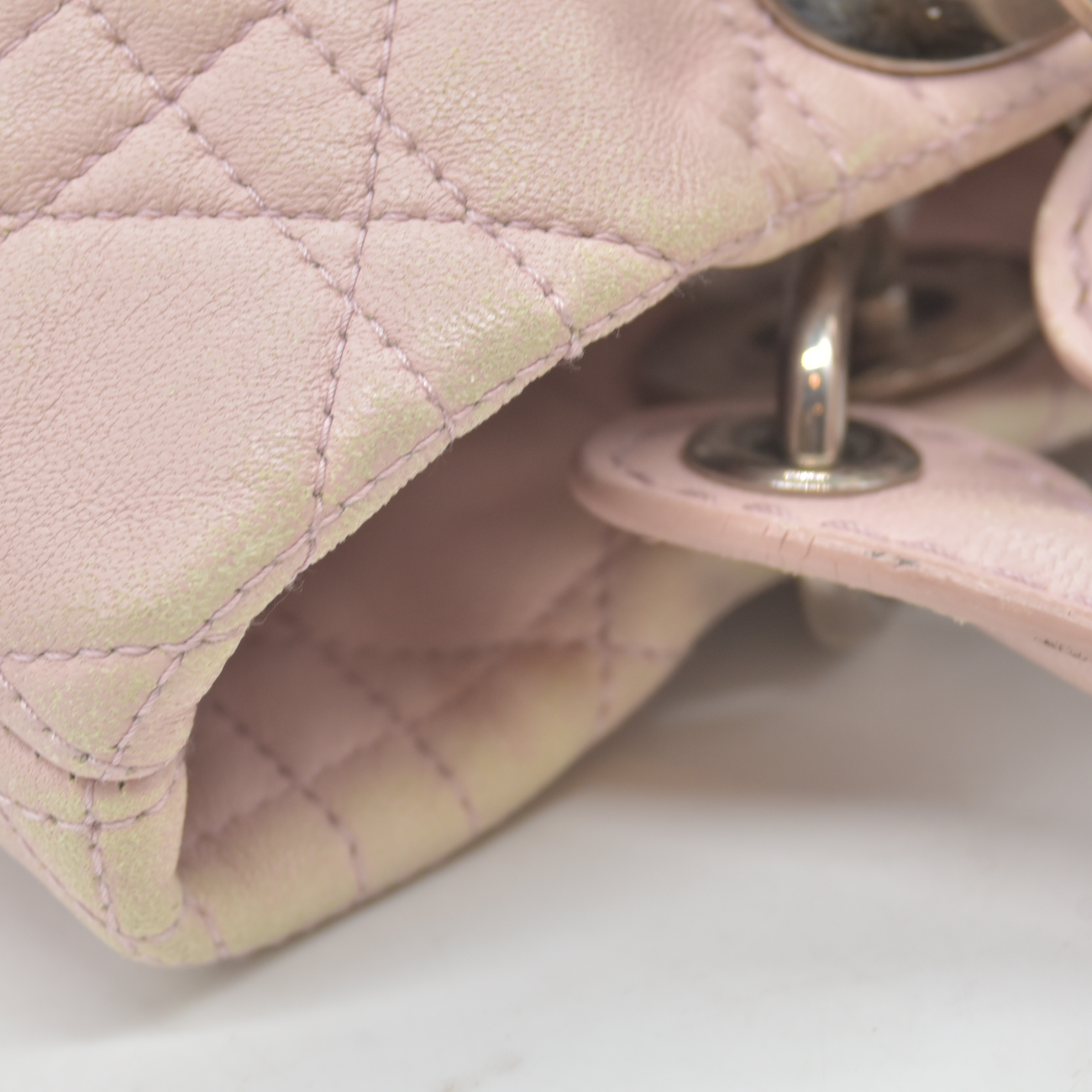 $2550 Dior Pink Cannage Quilted Leather Lady Dior Small Tote Bag