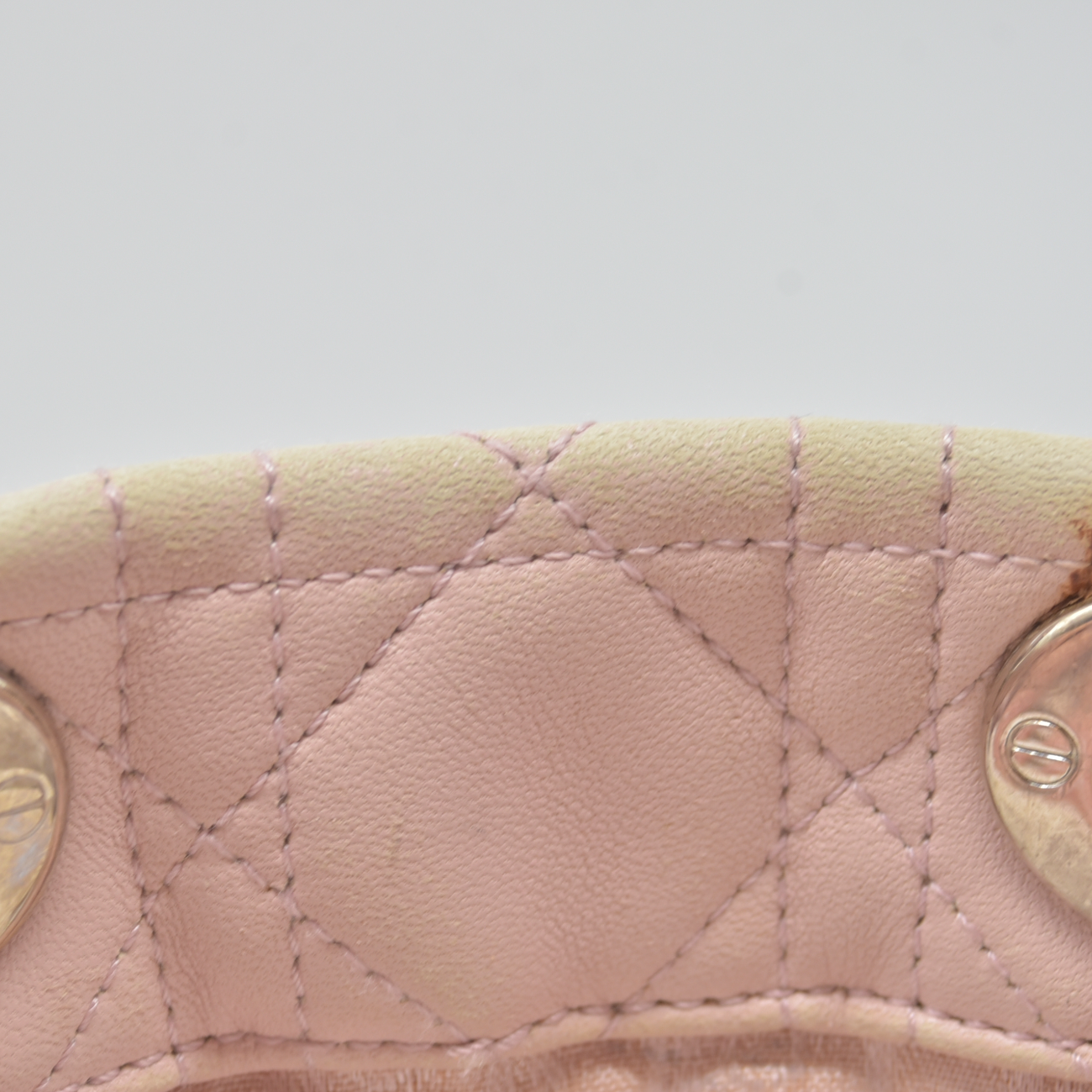 $2550 Dior Pink Cannage Quilted Leather Lady Dior Small Tote Bag