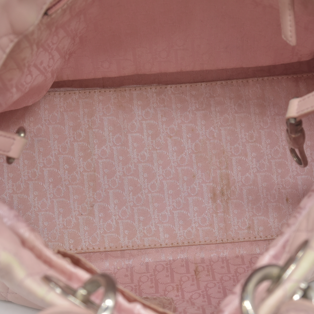 $2550 Dior Pink Cannage Quilted Leather Lady Dior Small Tote Bag