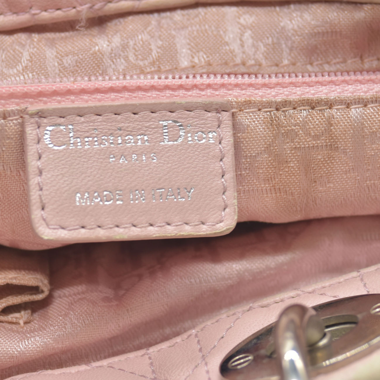 $2550 Dior Pink Cannage Quilted Leather Lady Dior Small Tote Bag