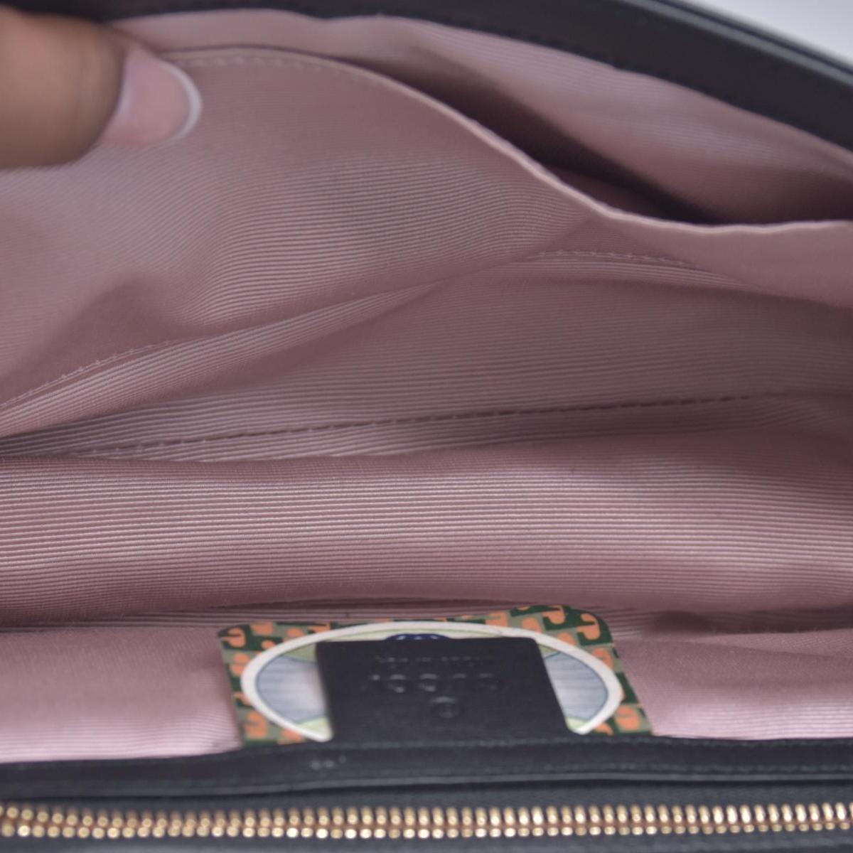 $2980 Gucci Black Calfskin Medium Rajah Shoulder Bag CONSIGNMENT
