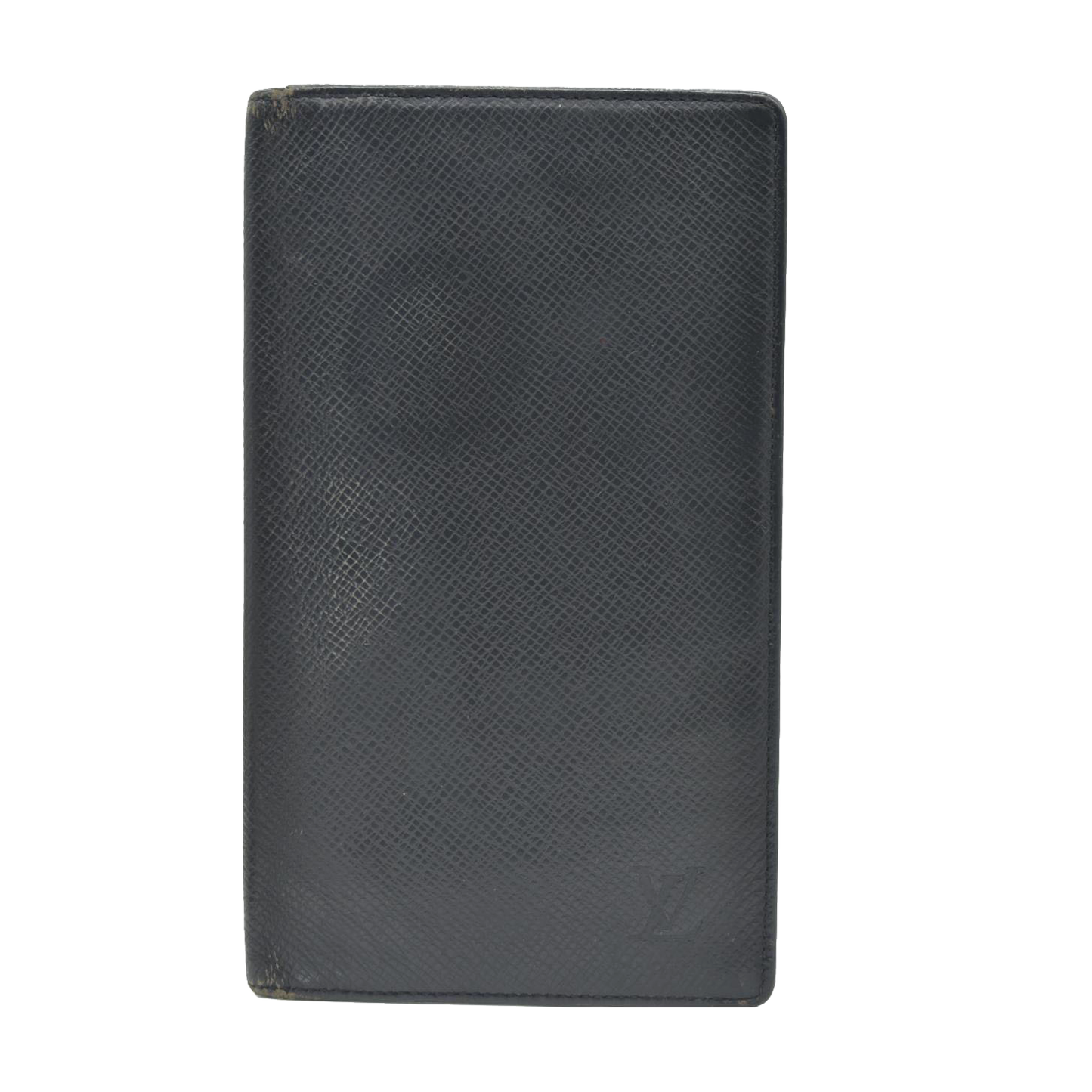 $765 Louis Vuitton Taiga Brazza Wallet Black Leather Long Wallet MI0060 2000