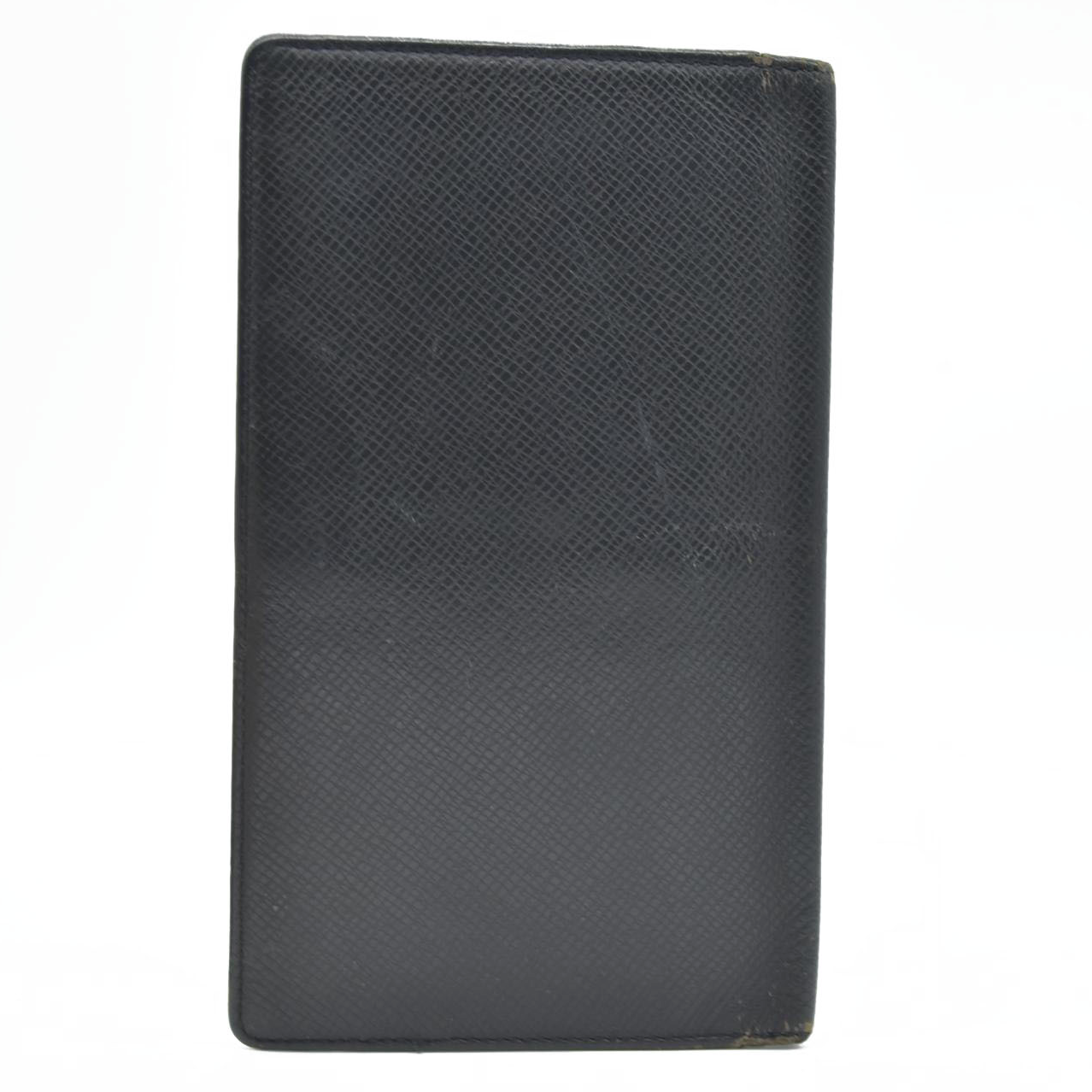 $765 Louis Vuitton Taiga Brazza Wallet Black Leather Long Wallet MI0060 2000