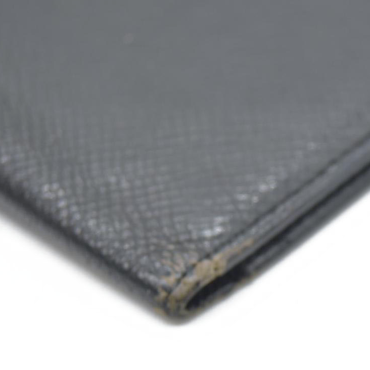 $765 Louis Vuitton Taiga Brazza Wallet Black Leather Long Wallet MI0060 2000