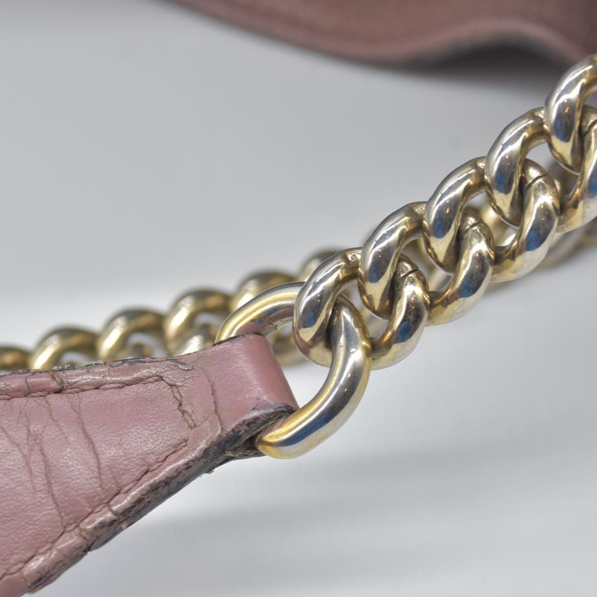 Gucci Pebbled Calfskin Medium Soho Chain Shoulder Bag Antique Rose