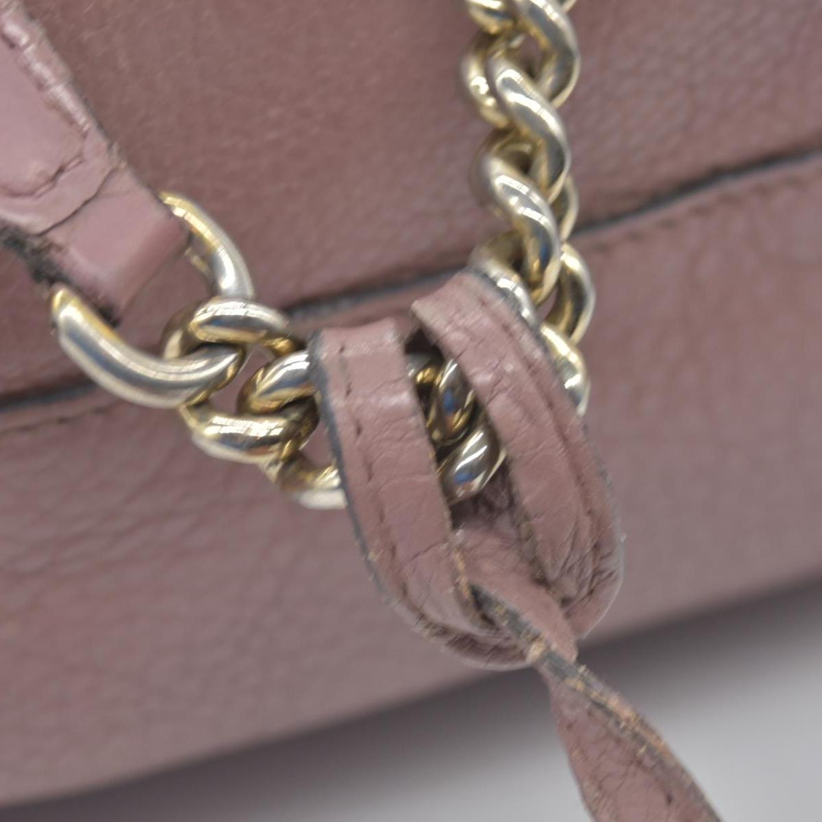 Gucci Pebbled Calfskin Medium Soho Chain Shoulder Bag Antique Rose