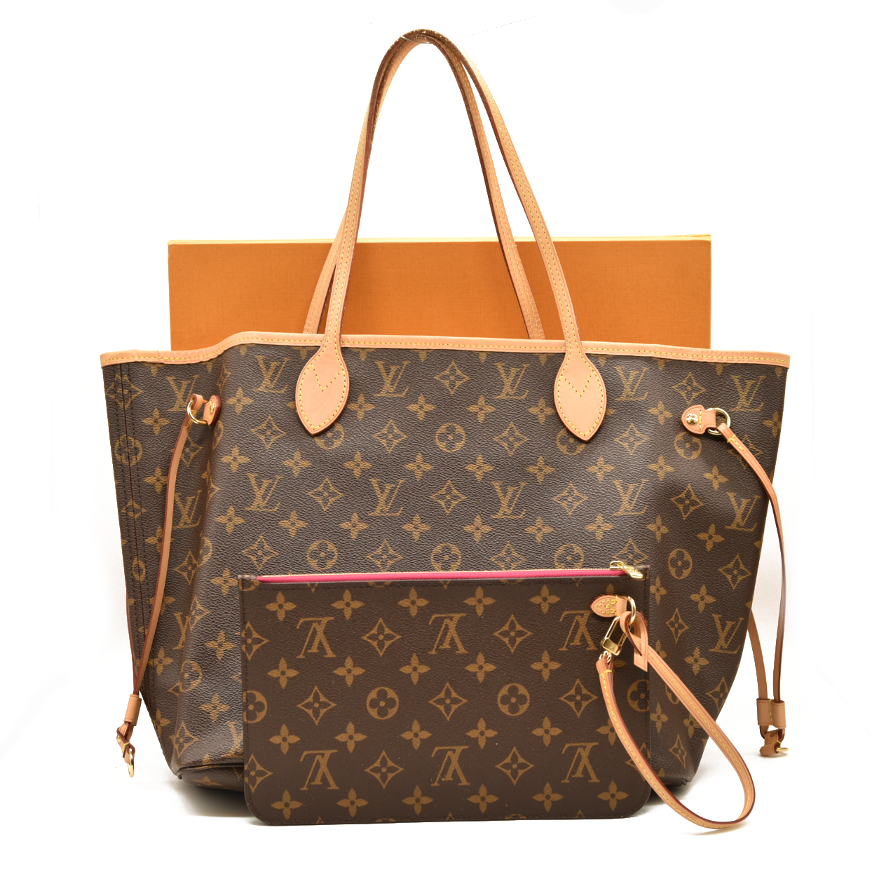 Louis Vuitton Monogram Neo Neverfull MM Pivoine with pouch and box RFID