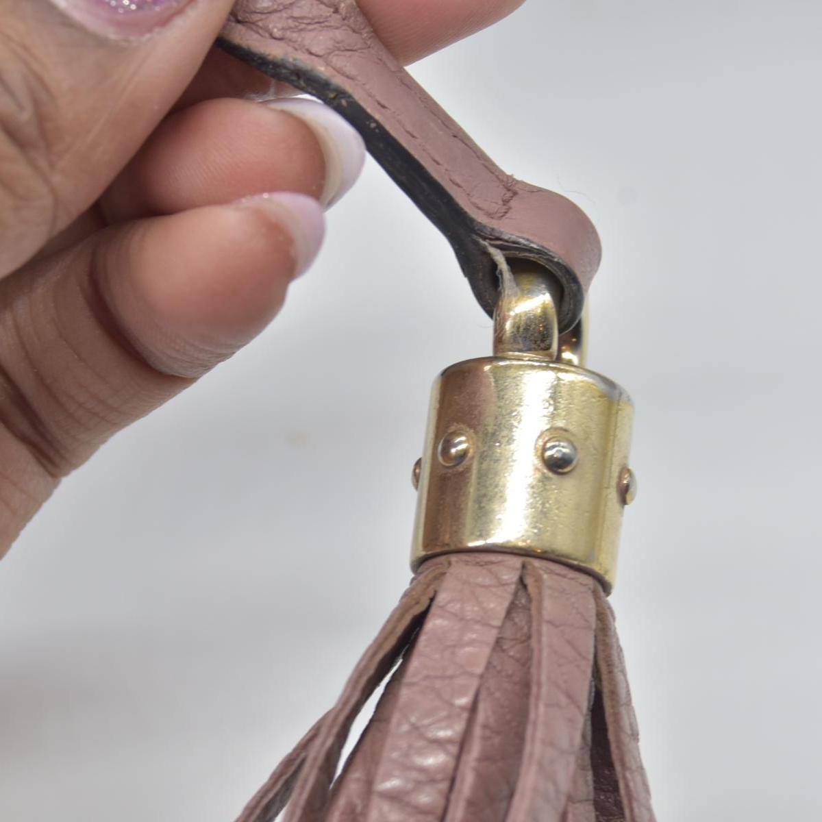 Gucci Pebbled Calfskin Medium Soho Chain Shoulder Bag Antique Rose