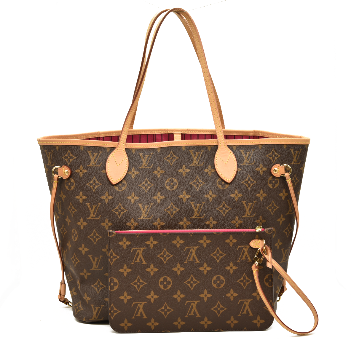 Louis Vuitton Monogram Neo Neverfull MM Pivoine with pouch and box RFID