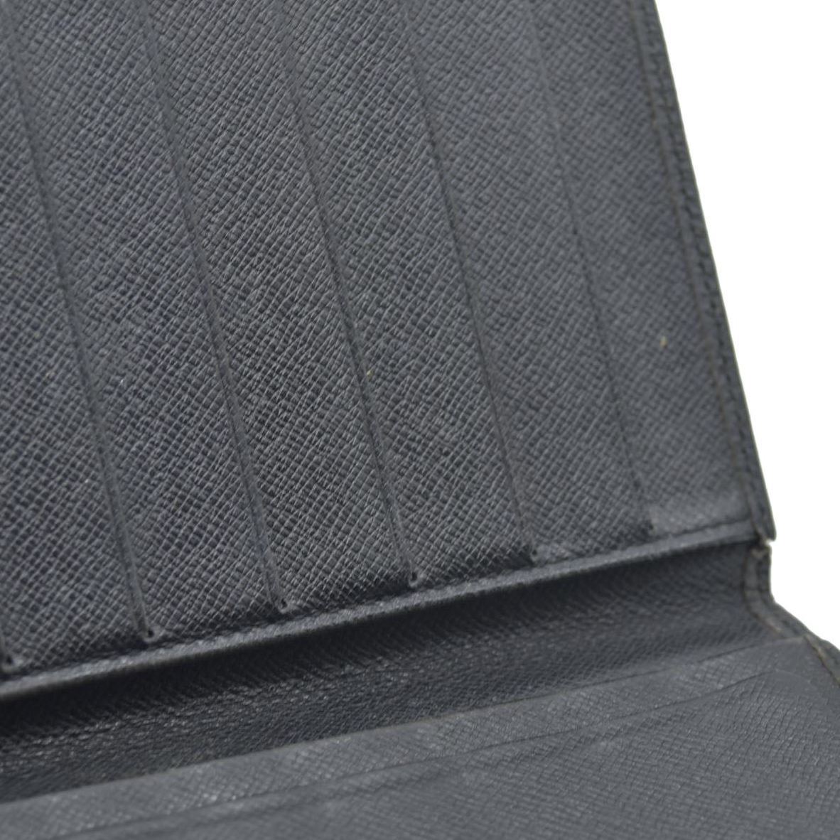 $765 Louis Vuitton Taiga Brazza Wallet Black Leather Long Wallet MI0060 2000