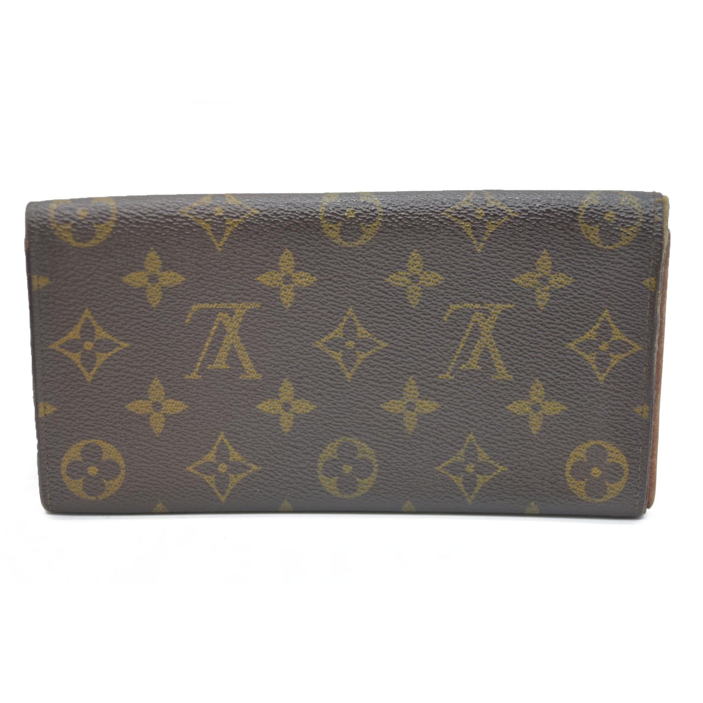 Louis Vuitton Monogram Portefeiulle Sarah Long Bifold Wallet Brown 882AN