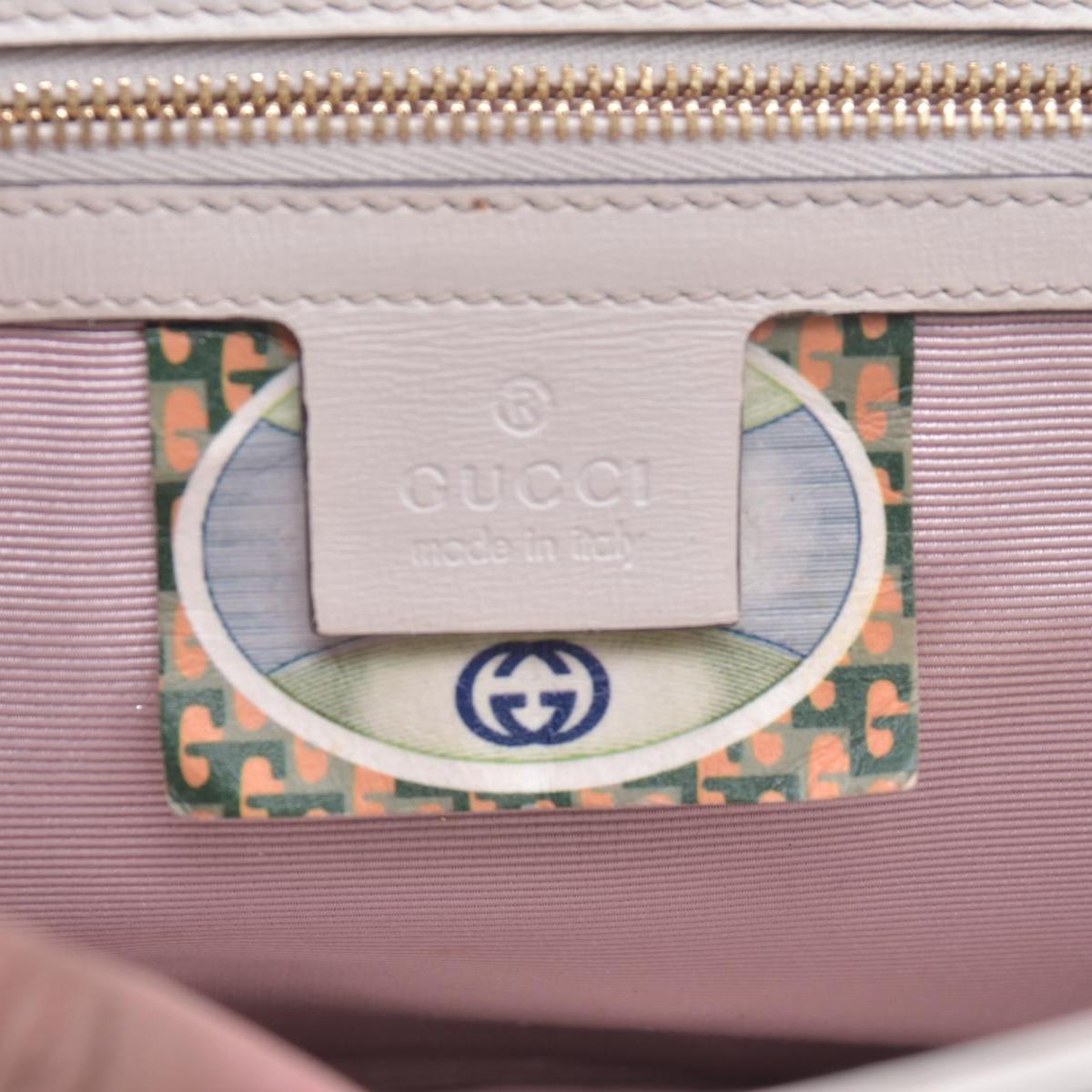$2980 GUCCI Smooth Calfskin Medium Rajah Shoulder Bag White CONSIGNMENT