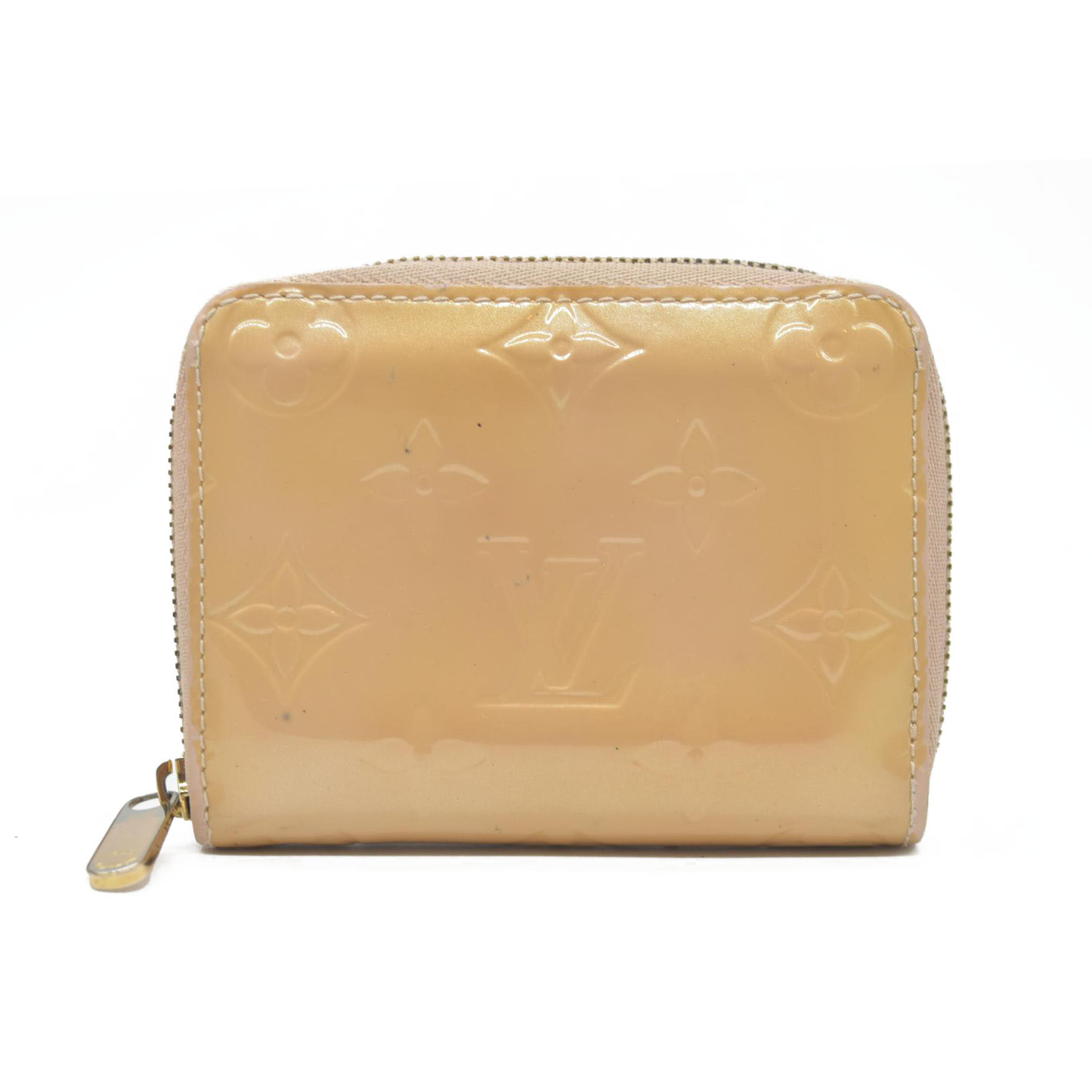 $520 Louis Vuitton Monogram Vernis Zippy Zip Around Wallet Coin Purse TH4089