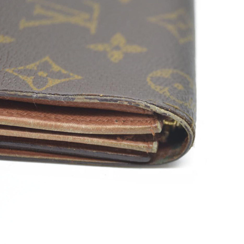 Louis Vuitton Monogram Portefeiulle Sarah Long Bifold Wallet Brown 882AN
