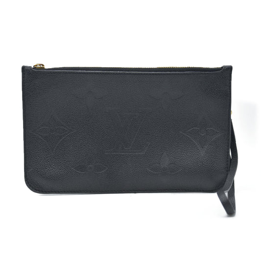 AUCTION $2710 Louis Vuitton  Empreinte Monogram Giant Neverfull MM Pochette Black