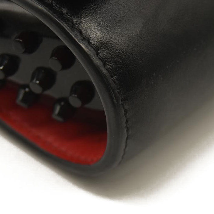 Christian Louboutin  Calfskin Pailette Spikes Paloma Clutch Black