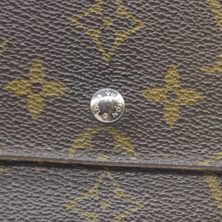 Louis Vuitton Monogram Portefeiulle Sarah Long Bifold Wallet Brown 882AN