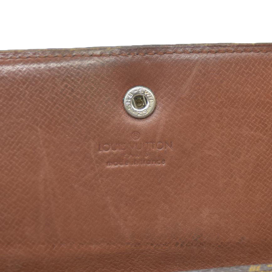 Louis Vuitton Monogram Portefeiulle Sarah Long Bifold Wallet Brown 882AN