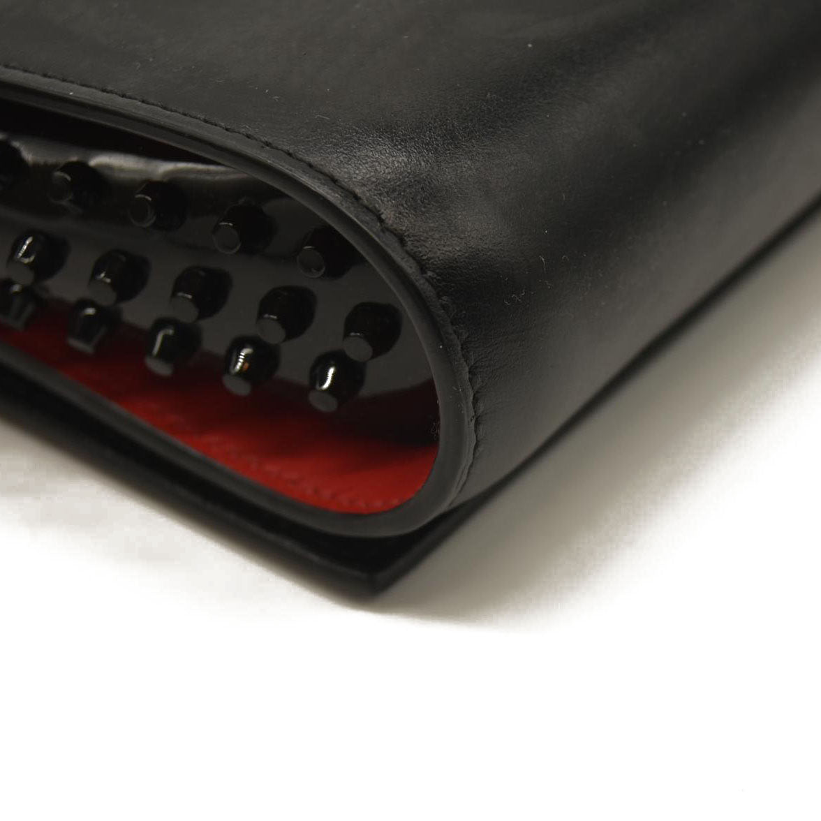 Christian Louboutin  Calfskin Pailette Spikes Paloma Clutch Black