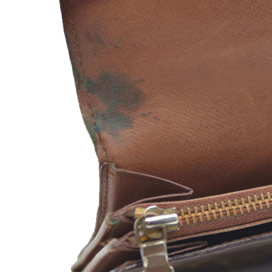 Louis Vuitton Monogram Portefeiulle Sarah Long Bifold Wallet Brown 882AN