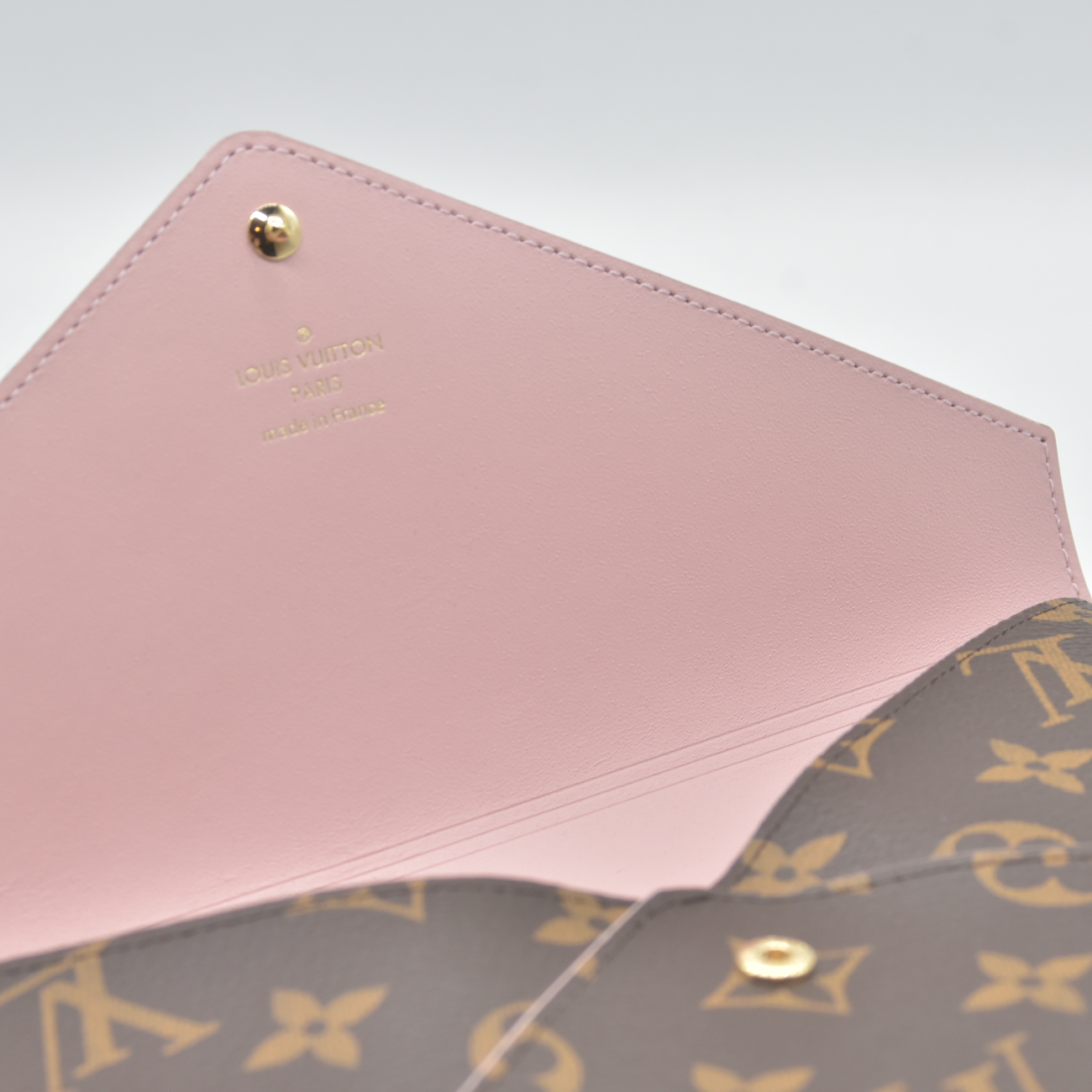 $810 LOUIS VUITTON Monogram Large Kirigami Pochette Insert Rose Ballerine RFID