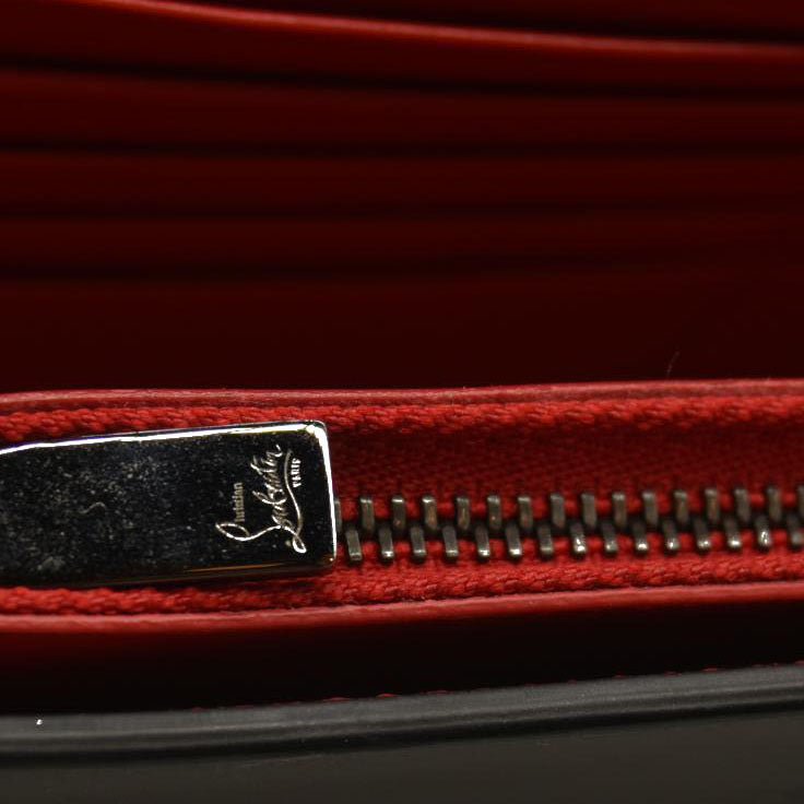 Christian Louboutin  Calfskin Pailette Spikes Paloma Clutch Black