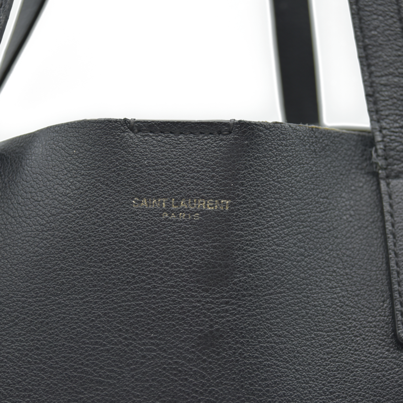 AUCTION $1550  Saint Laurent  Calfskin Large Shopping Tote Black
