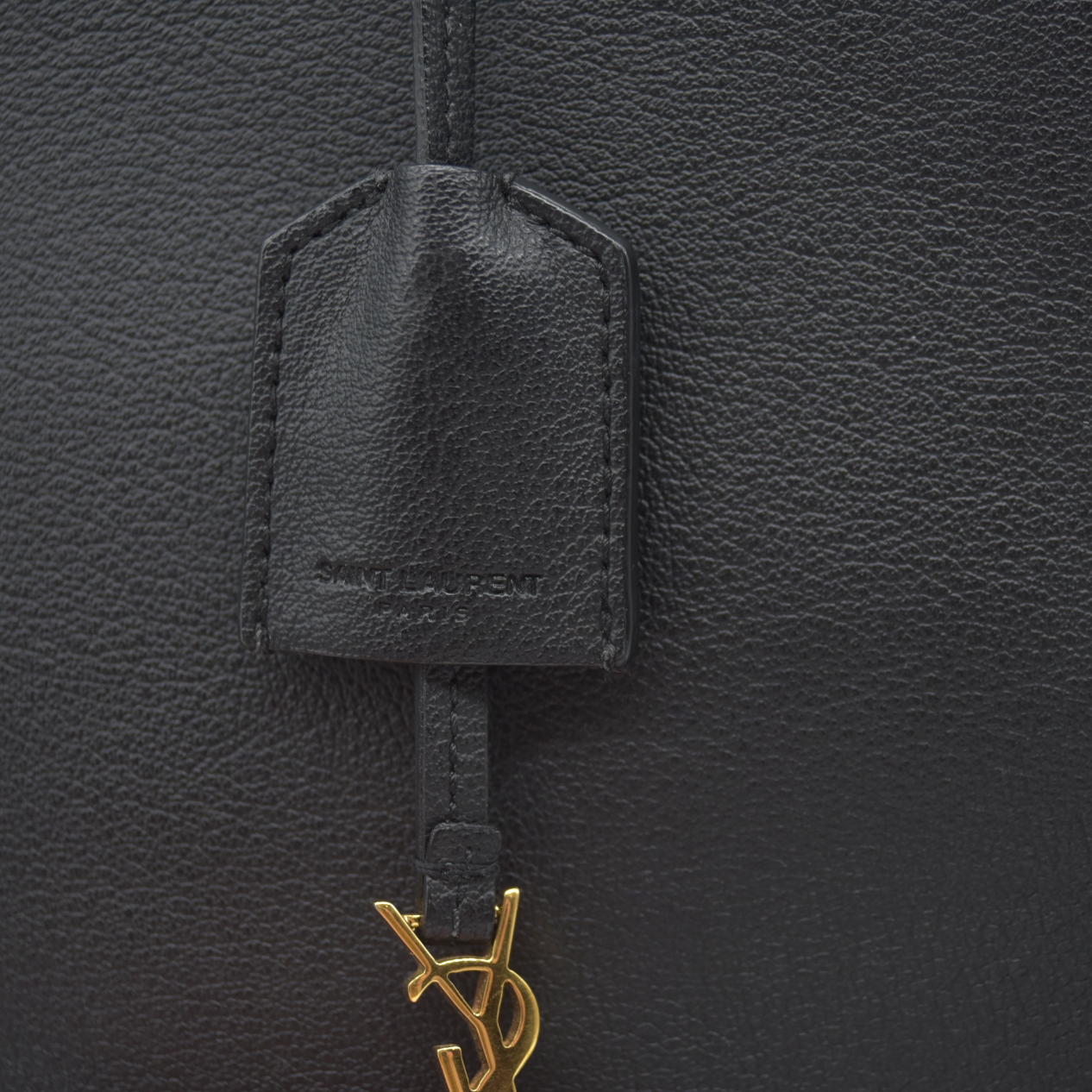 AUCTION $1550  Saint Laurent  Calfskin Large Shopping Tote Black