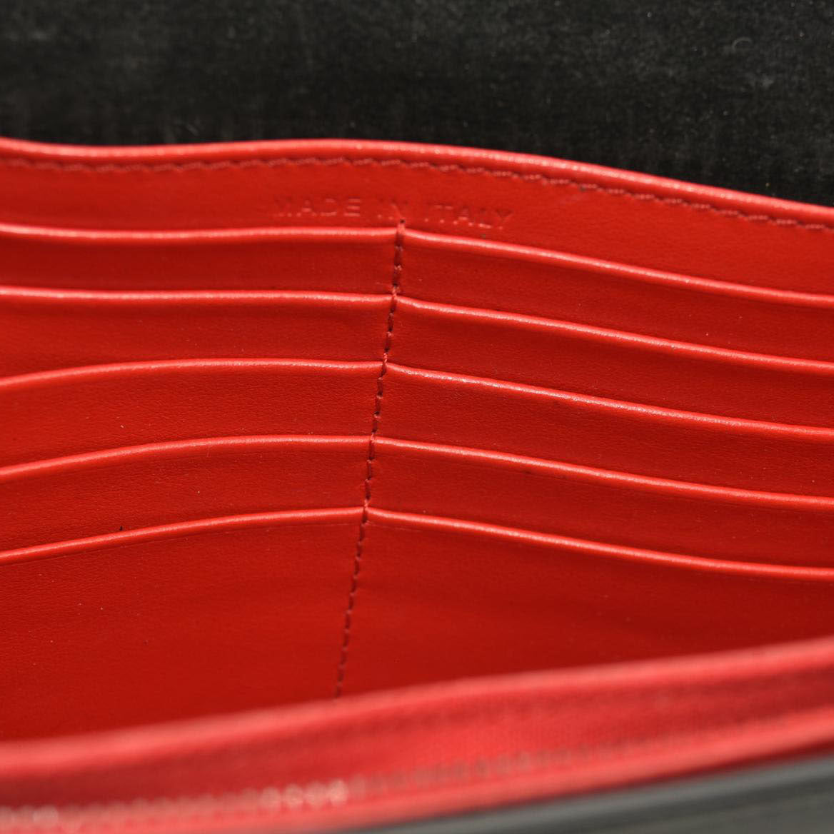 Christian Louboutin  Calfskin Pailette Spikes Paloma Clutch Black