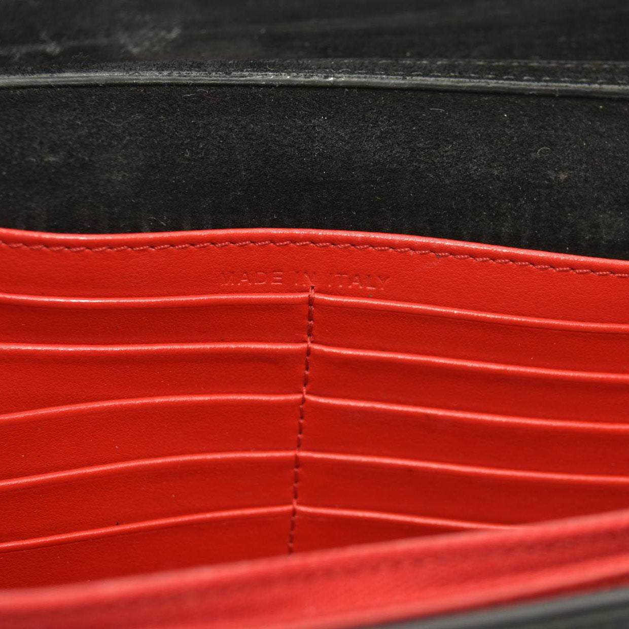 Christian Louboutin  Calfskin Pailette Spikes Paloma Clutch Black