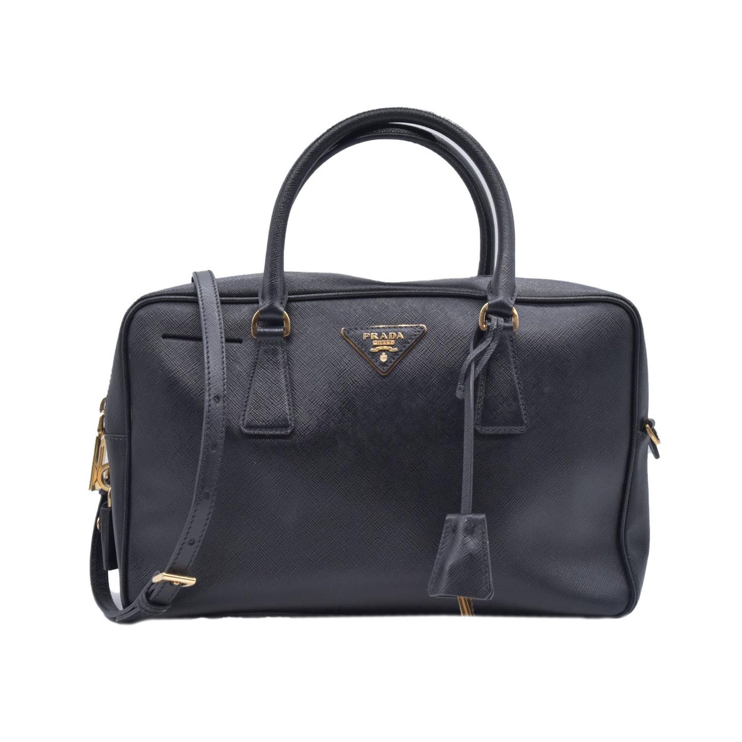 $1195 Prada Bauletto Handbag Saffiano Leather Medium CONSIGNMENT