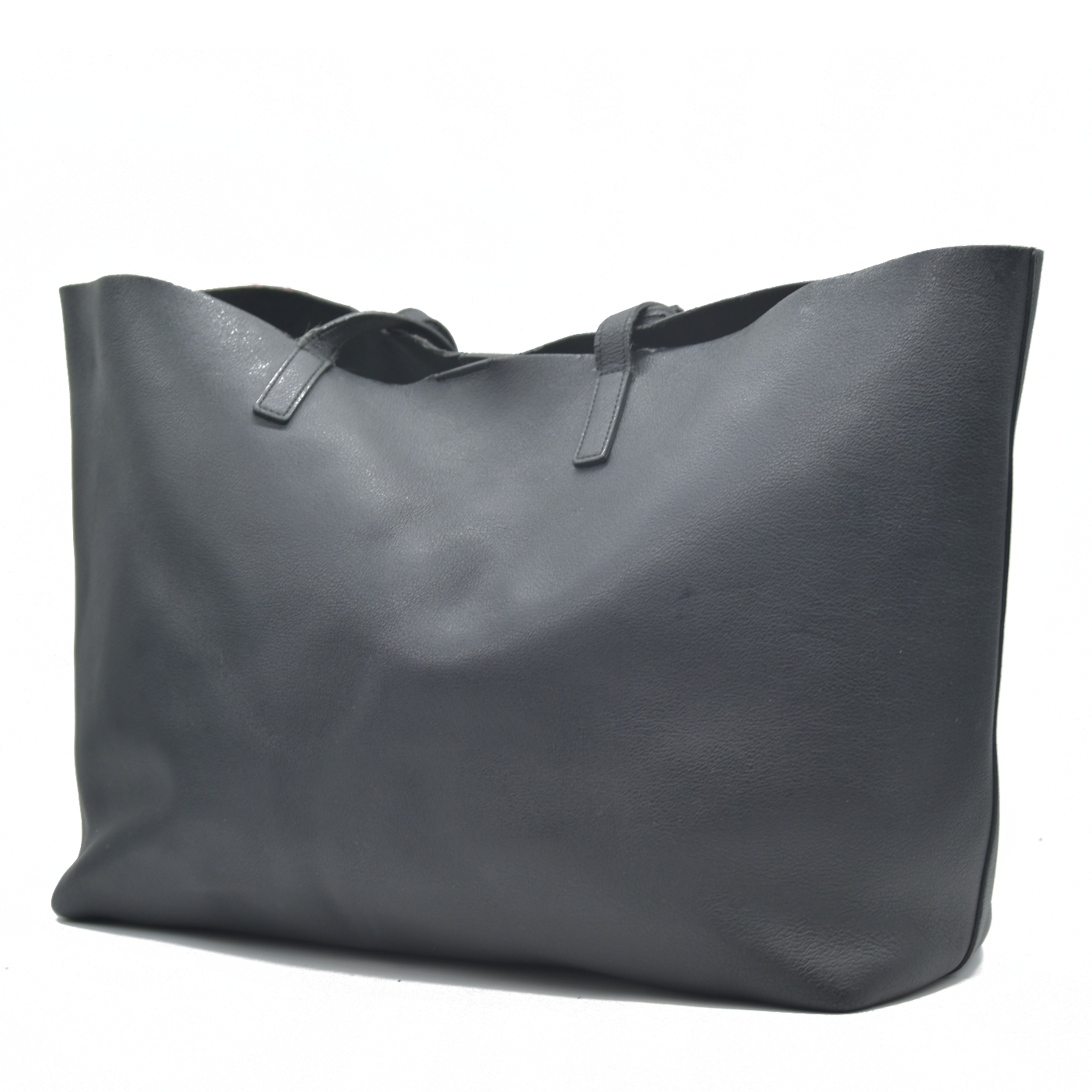 AUCTION $1550  Saint Laurent  Calfskin Large Shopping Tote Black