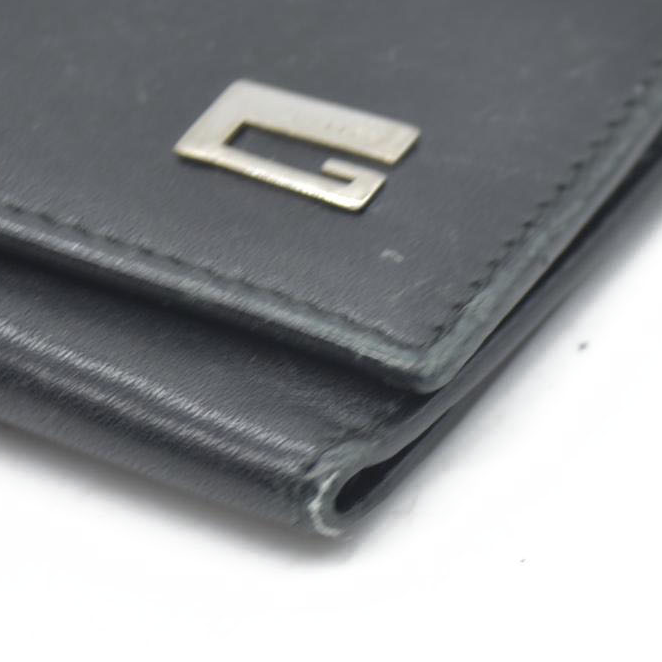$350 GUCCI G Logo Leather 6 Ring Key Case Black