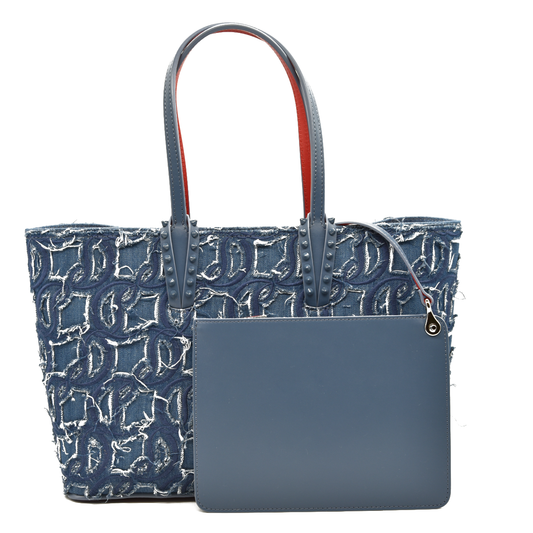 Christian Louboutin cabata small leather-trim tote denim