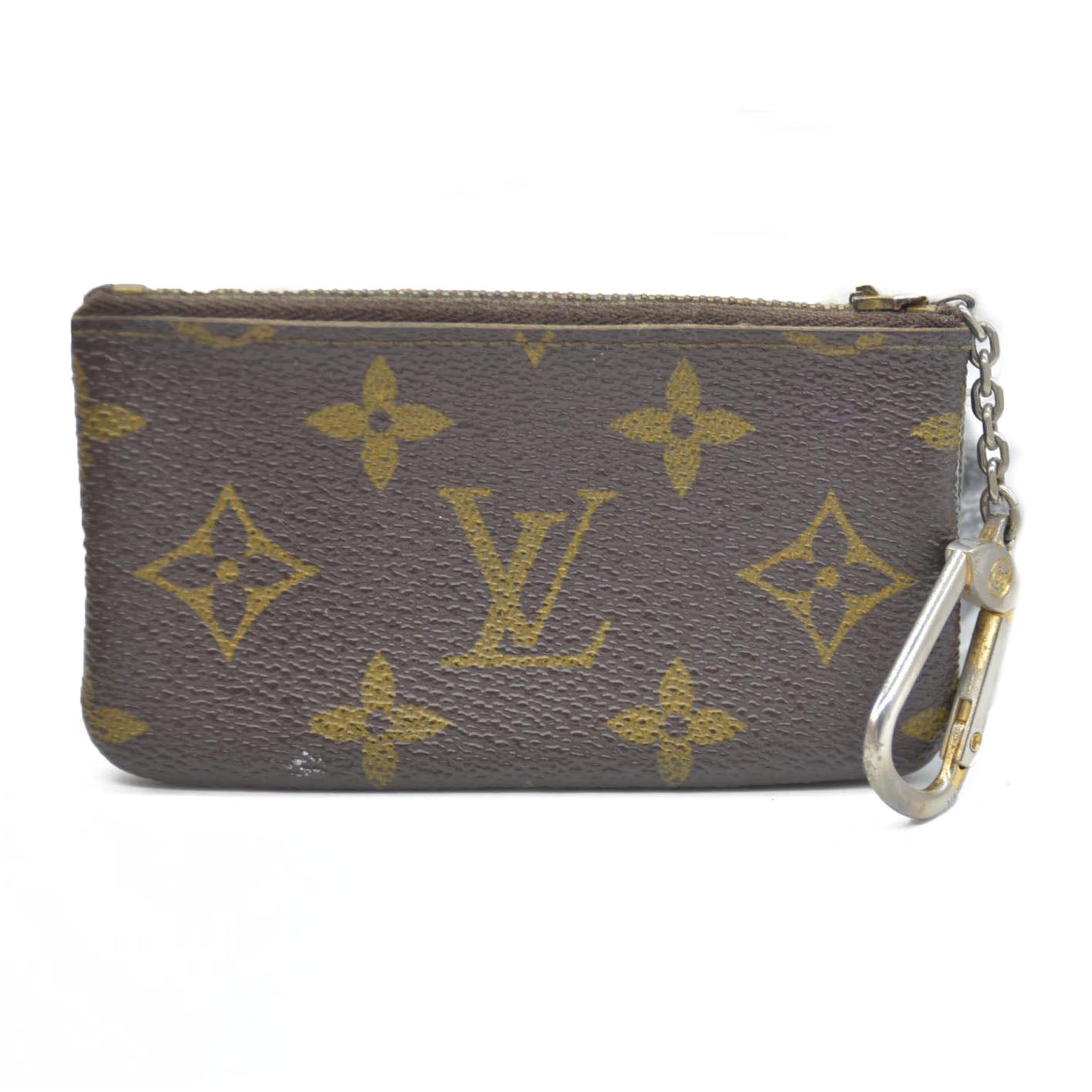 Louis Vuitton Monogram Pochette Cles Wallet Coin Purse Brown 874ET
