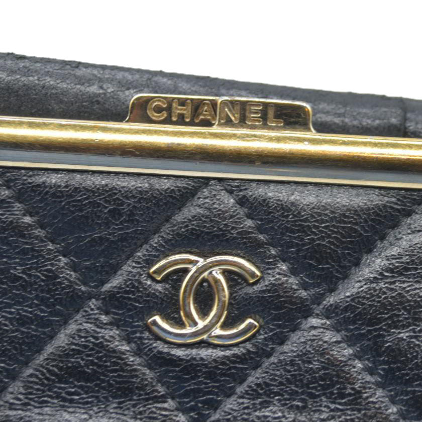 Chanel Quilted Frame Clutch With Chain