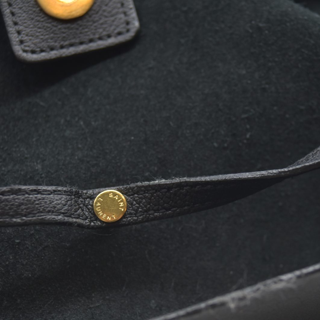 AUCTION $1550  Saint Laurent  Calfskin Large Shopping Tote Black