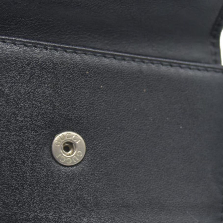 $350 GUCCI G Logo Leather 6 Ring Key Case Black