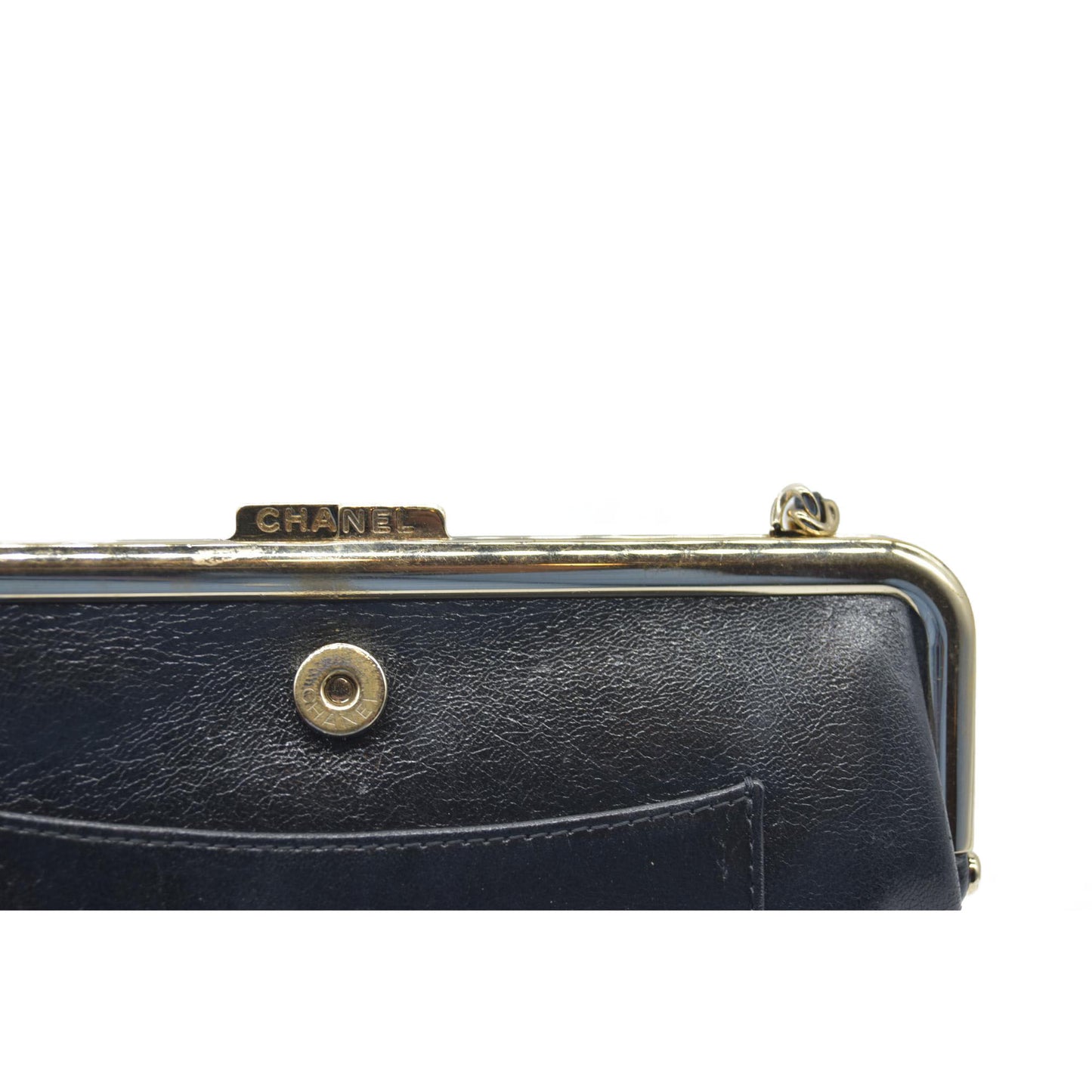 Chanel Quilted Frame Clutch With Chain