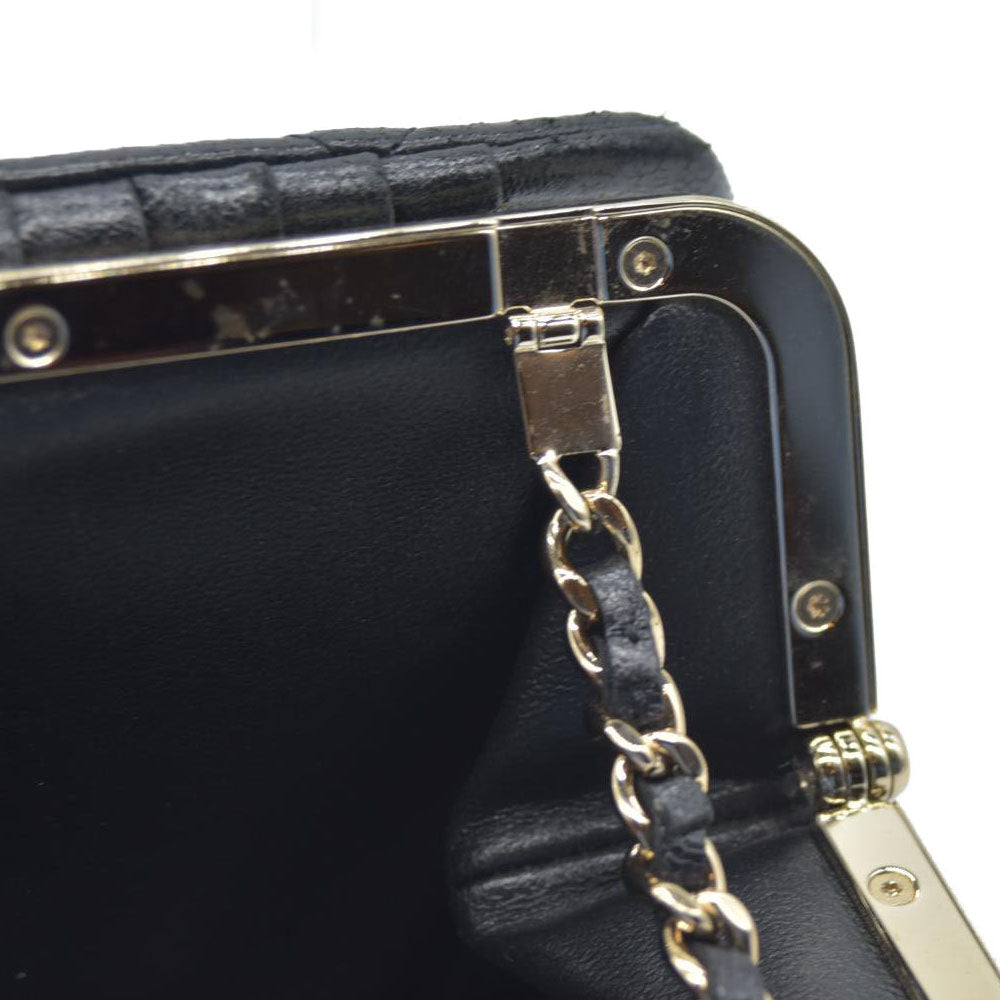 Chanel Quilted Frame Clutch With Chain