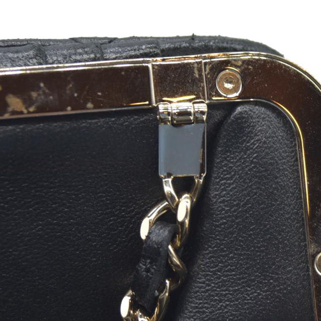 Chanel Quilted Frame Clutch With Chain