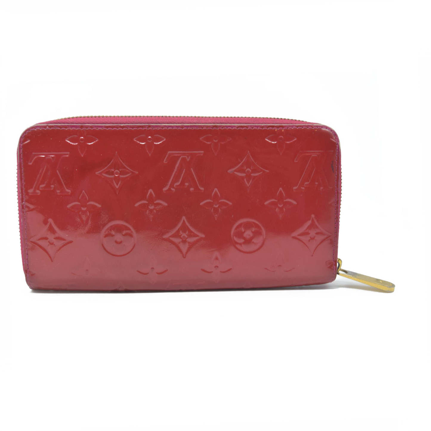$840 Louis Vuitton Monogram Vernis Zippy Zip Around Long Wallet CA0123