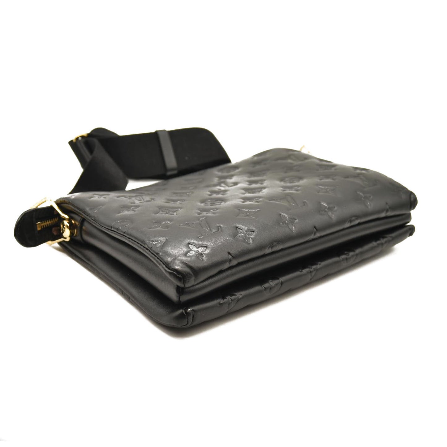 LOUIS VUITTON  Lambskin Embossed Monogram Coussin PM Black