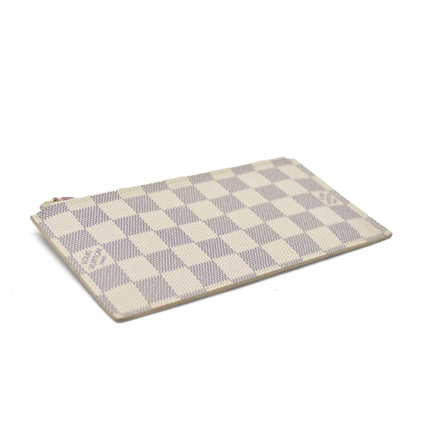 $1580 Louis Vuitton Damier Azur Pochette Félicie Wallet Zippered Insert Rose Ballerine