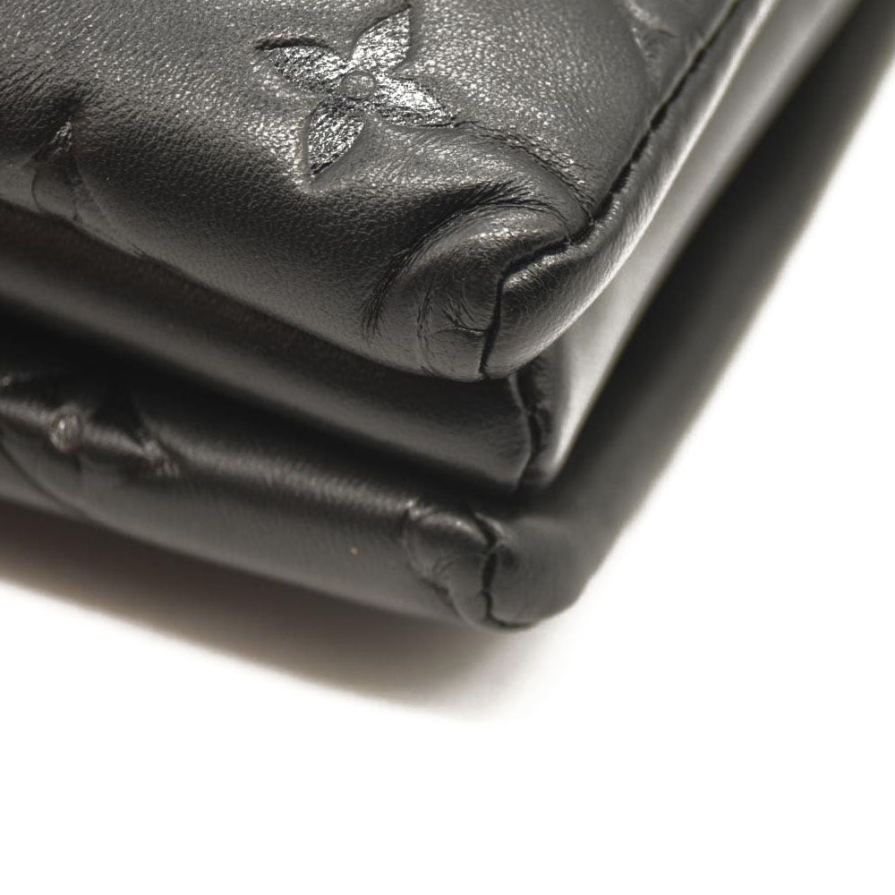 LOUIS VUITTON  Lambskin Embossed Monogram Coussin PM Black