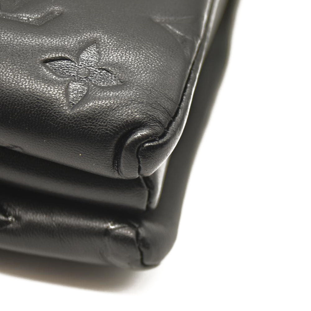 LOUIS VUITTON  Lambskin Embossed Monogram Coussin PM Black