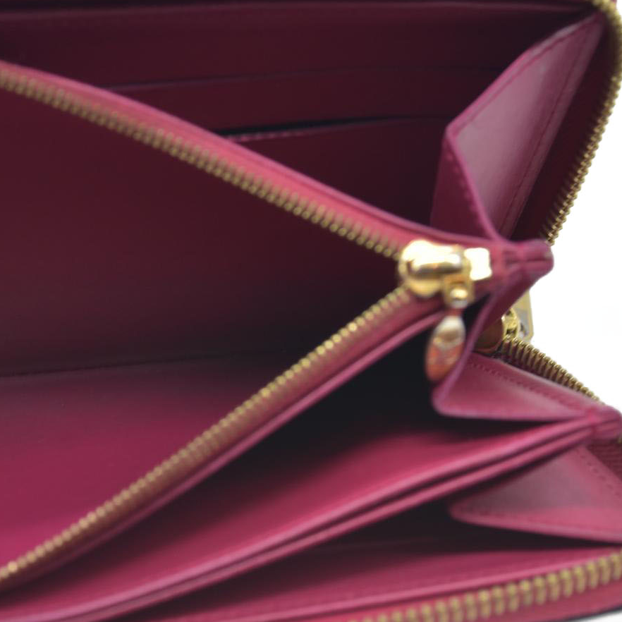 $840 Louis Vuitton Monogram Vernis Zippy Zip Around Long Wallet CA0123